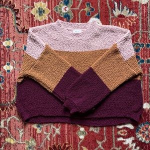 Color block knitted sweater